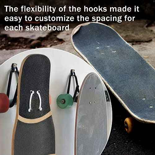 Upgraded Skateboard Wall Mount Skateboard Hanger, Skateboard and Longboard Wall Rack, Skate Board Holders-Lengthen