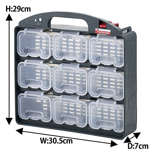 Astage AU 9-Unit Mini Case Set with Belt Hooks – 30.5 W x 7 D x 29 H cm, Japanese Made