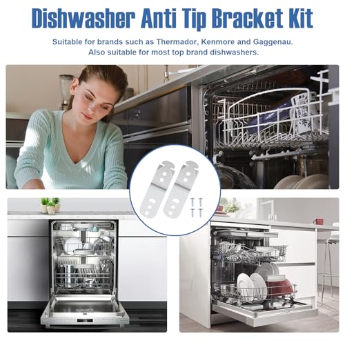 2 Pack 619985 Dishwasher Mounting Brackets for Bosch Toast-Style Dishwashers — Includes 4 Screws