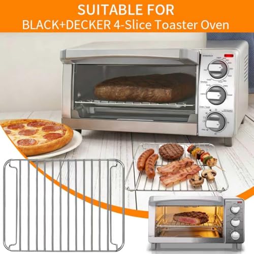GWYSY 10.8×8.3 in Black+Decker 4-Slice Extra Wide Convection Toaster Oven Rack