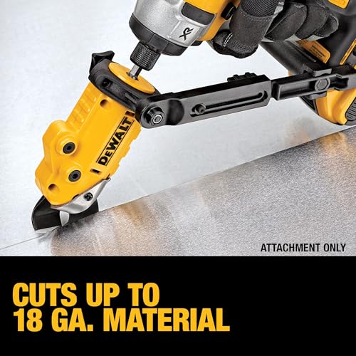DEWALT Metal Shear/Cutter Drill Attachment - Impact Ready, 360° Pivot, Cuts 18GA - Variation 1