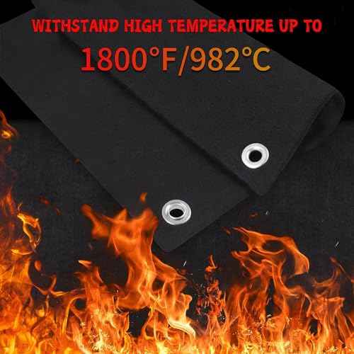 kaidun Welding Blanket Fireproof, 12'' x 12'' Opening Shape Heat Shield Mat for Plumbing Brazing Soldering Copper Pipe, Fire Flame Resistant Cloth Rag, Solder Plumbers HVAC Torch Protector