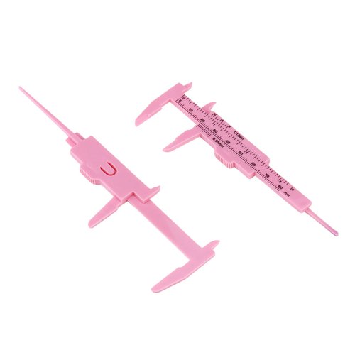 Tighall 10PCS Mini Plastic Vernier Caliper Double Scale Sliding Gauge Measuring Tool Ruler for Student Office Carpentry Jewelry Measuring (Pink,80mm/3 Inch)