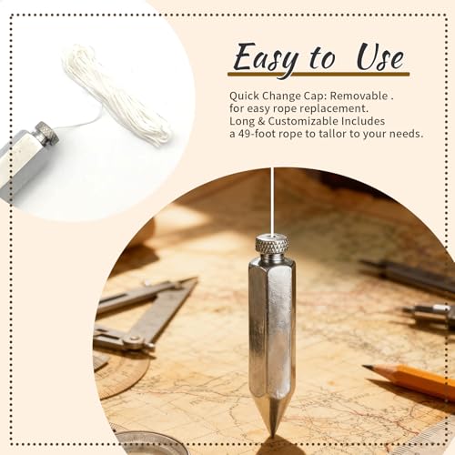 2PCS Hexagon Steel Plumb Bob 790-8, 8 Ounce Brass Alloy Building
