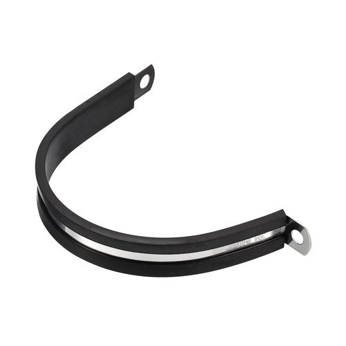 uxcell 6Pcs 2-3/8 Inch(60mm) Cable Clamp 304 Stainless Steel Rubber Cushioned Insulated Clamp R Shape Metal Clamp for Tube Pipe Wire