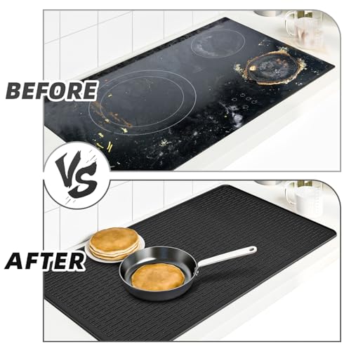 36x20.5 Inch Thick Electric Stove Cover Mat, Black by LOPNUR