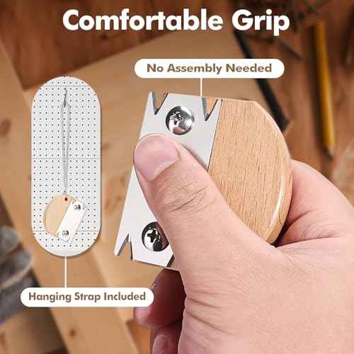 Edge Banding Trimmer, Upgraded Veneer Edge Trimmer with Wooden Handle and 3 Replacement Blades, Edge Band Cutter Tool for Woodworking, Veneer, PVC, Laminate, Plywood, Melamine