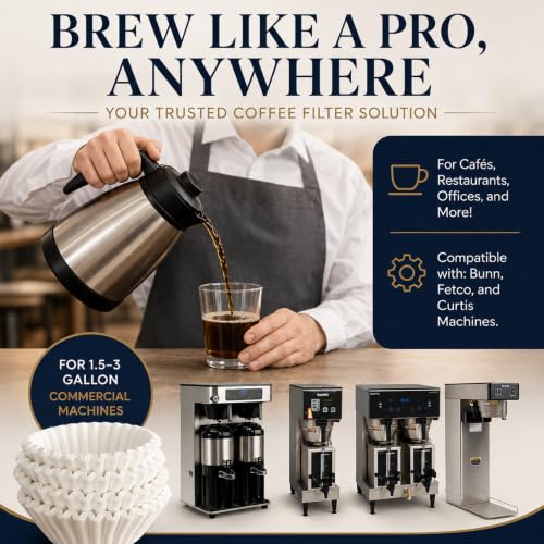 Katy's Xtra Large Coffee Filters (12.5in x 4.5in) 250-Count Commercial 1.5G/3G Brew