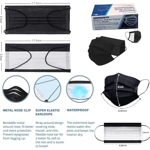Disposable Face Mask,50 Pack Face Mask 3 Ply Filter Protection, Disposable Face Mask, 50 Disposable Protective Mask