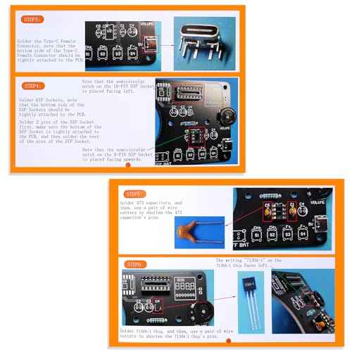 Soldering Practice Kit, DIY Soldering Kit with 2" Speaker, USB/Battery Power, Clear Acrylic Case & Step-by-Step Guide
