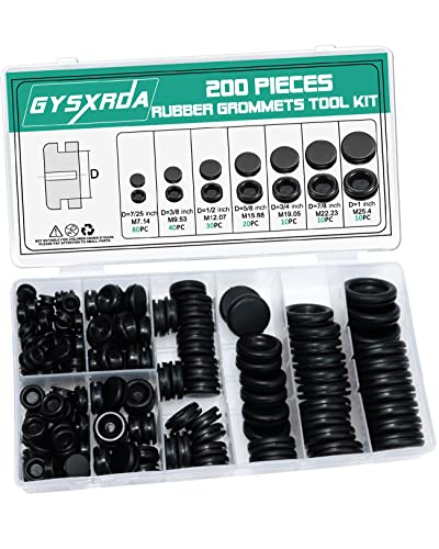 Gysxrda B Rubber Grommet Kit 200 Pack - 7 Sizes Automotive & Home Use
