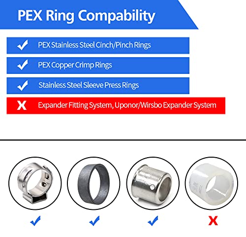 PXZBLG 30pcs 1/2" Poly PPSU Barb Crimp PEX Fittings Set - No Lead, Compatible with Water & Heating Systems