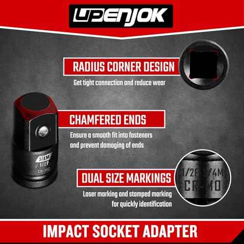 1/2¡±F to 3/4¡±M Impact Socket Adapter, Cr-Mo Steel, Impact Driver & Wrench Conversion Kit, Square Drive Socket Wrench Converter Adapter