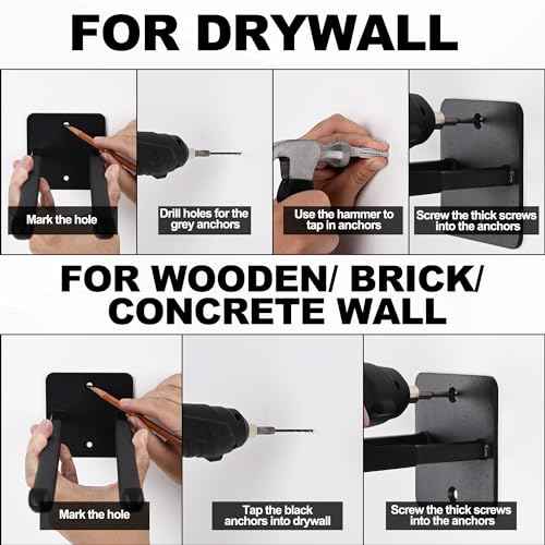 14 Inches Extra Large Garage Hooks, 4Pcs Heavy Duty Garage Wall Mount Organizer, Tool Hanger Long Utility Storage Hooks for Hanging Tire, Chair, Ladder, Garden Tools, Strollers and More