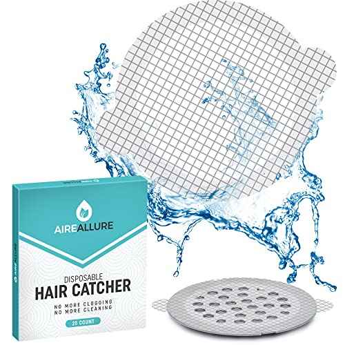 25 Pack, Disposable Shower Drain Hair Catcher Mesh Stickers