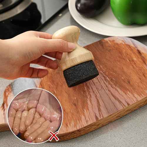 Pickmesh 2 Pcs Cutting Board Oil Wax Applicator with Lid Bamboo Oil Applicators for Wood Cutting Board Butcher Block Conditioner Sponge Brush for Wooden Spatula, Spoon, Worktops and Utensil Care
