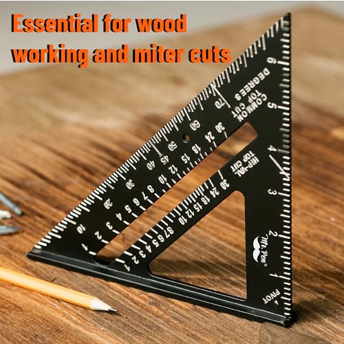 Mr. Pen- Metal Square Ruler, 7 Inch, Aluminum Rafter