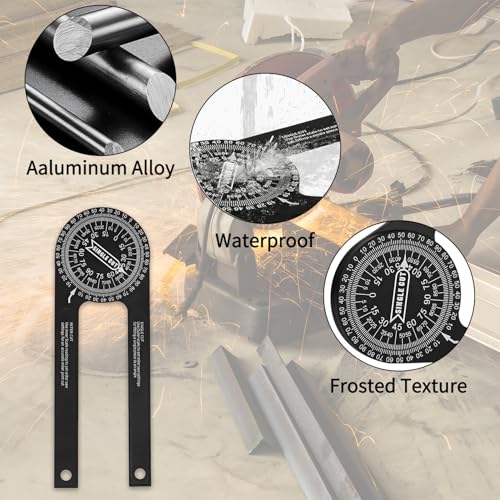 WYTUDTE Aluminum Miter Saw Protractor 7-Inch Angle Finder - Rust-Proof
