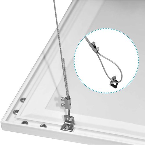 OTTFF 8 Pack Ceiling Light Fixtures Suspension Cables Kit Fitting, Steel Hanging Chains Adjustable Trim Length, 3.2 ft for LED Panel Light Aquarium Lights Pendant Lighting