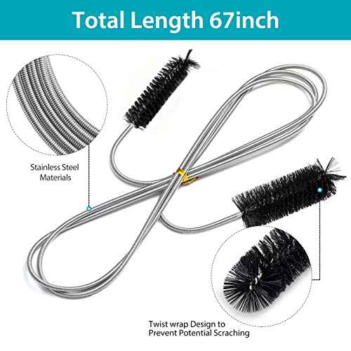 Drain Brush Pipe Cleaning Brush Slim Drain Hole Cleaning Tool Hose Flexible Feeding Tube Cleaning Brush Black Color