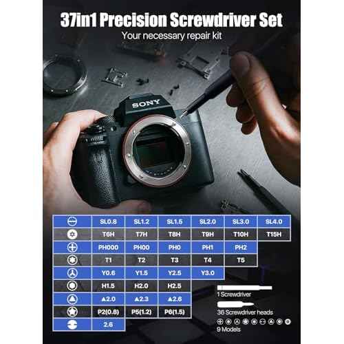 37-in-1 Precision Screwdriver Set, [Super Durable] Magnetic Small Screw Driver, Tiny Torx with T2 T3 T4 T5 T6 T7 T8 T9 T10 T15, Mini Repair Tool Kit for Watch, Computer, Xbox, PS3, PS4, PS5, More