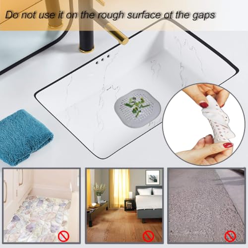 Bovinde Sliver Grey Square Shower Drain Cover 2-Pack - Hair & Drain Protector