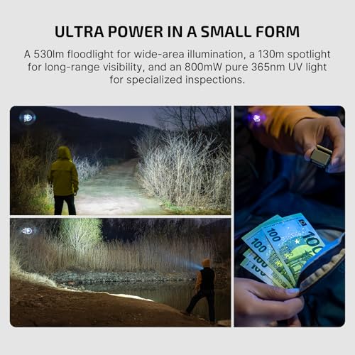 OLIGHT Oclip Ultra Rechargeable EDC Flashlight with UV Light - Olive Green