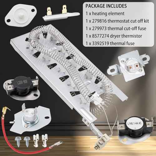 Dryer Heating Element Kit Compatible With Whirlpool WED5620HW2 WED6620HC0 WED6620HC1 WED6620HC2 WED5800BW0 WED6120HW1 WED6620HW1 WED6620HW0 WED5700XW0 WED6120HW0 WED5610XW1 WED5600XW0