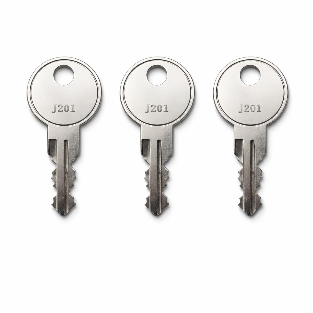 3-Pack J202 Replacement Toolbox Keys for Better Built, Bauer, Jobco, Eberhard, ProTech, Pop N Lock, LeatherLyke, SnugTop – Pre Cut to Key Codes J201-J300