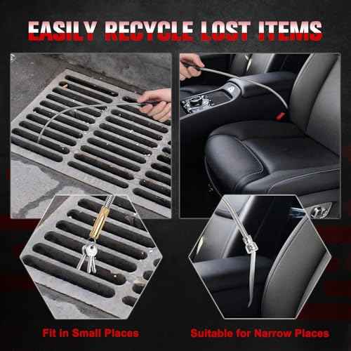 Flexible Magnetic Pickup Tool, 2pcs Powerful Magnetic Sweeper Pickup Tool, 21"Long Flexible Bendable Magnetic Pickup Tool for Hard to Reach Car Keys Bolts Nuts Usb Screws