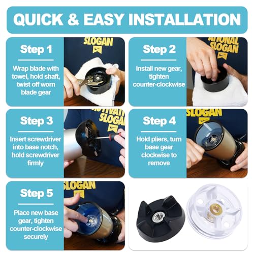 6Pack Base Gear Replacement for Magic Bullet MB1001 250W Motor Gears — Wadoy