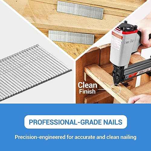 meite 18 Gauge Brad Nails, 2 Inch 18GA Brad Nails Galvanized Small Finishing Nail Gun Nails for Pneumatic, Electric Brad Nailer Gun (1,000 Counts)