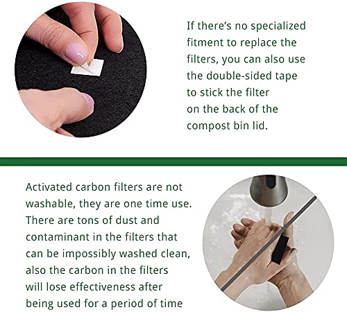 Ezebesta M-4Pack Activated Carbon Odor Filters for Jo-seph Food Waste Caddy (Pack of 4) - 9.5x7 cm