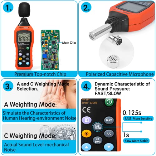 MS6708 Protmex PT6708 Sound Level Meter - Digital Decibel Reader