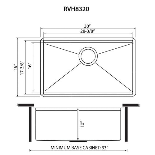 Ruvati 30-inch Undermount Rounded Corner Workstation Kitchen Sink Single Bowl – 16 Gauge Stainless Steel Kitchen Sinks with Brushed Finish hides scratches, Easy-to-Clean - RVH8320