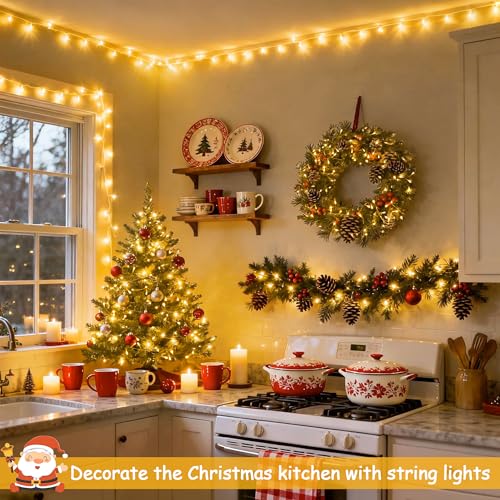 JMEXSUSS 100 LED Indoor String Lights Warm White Christmas Lights - 33ft, 8 Modes