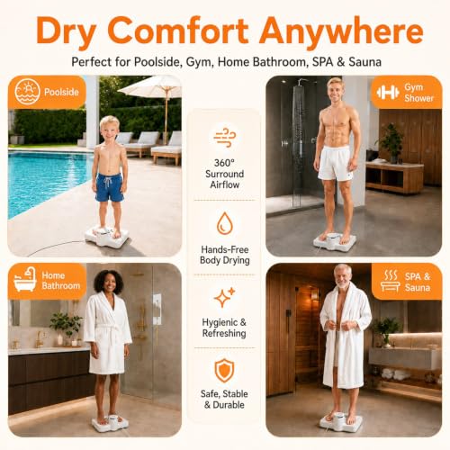 SXPFZY Standard Body & Feet Dryer for After Shower, Compact Warm & Cool Modes