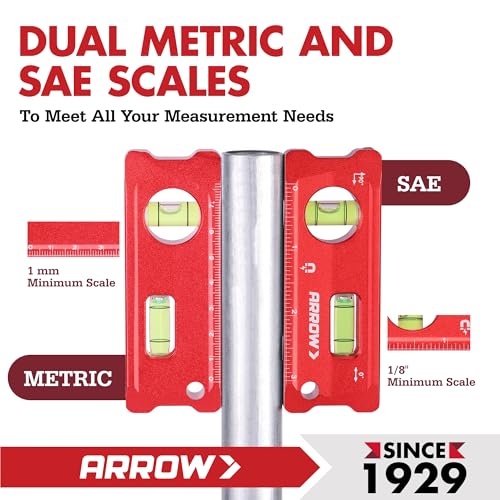 ARROW 4-Inch Torpedo Level - Magnetic Pocket Leveler Tool (4 inch)