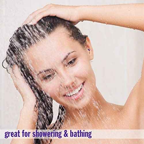 Mack's AquaBlock Swimming Earplugs, 2 Pair - Comfortable, Waterproof, Reusable Silicone Ear Plugs for Swimming, Snorkeling, Showering, Surfing and Bathing (Purple)