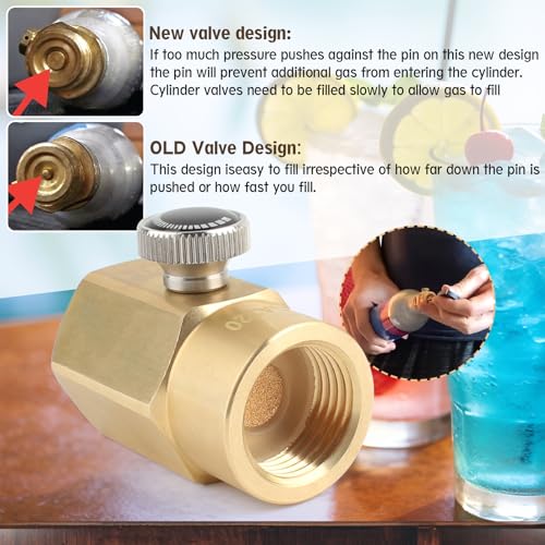 CO2 Adapter Kit CGA320 to TR21.4 for Soda Makers, Refill Connector with O-rings