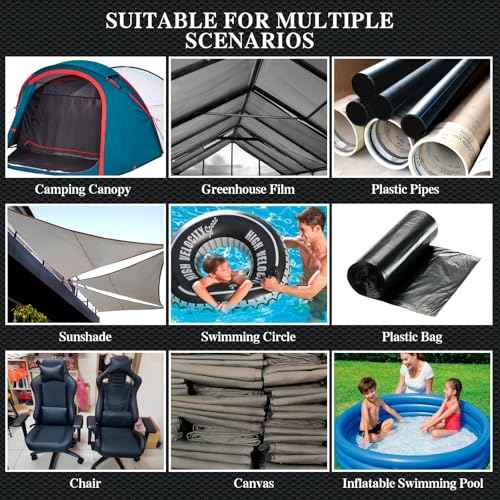 3.15 Inches x 11 Yards Black Heavy Duty Duct Tape, Waterproof Outdoor Tape for Repairs, Strong, Flexible, No Residue