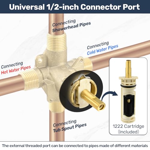 2510 Shower Valve Replacement for Moen Posi Temp | Brass 1/2 Inch Universal Install