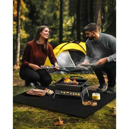 36x48in Carbon Felt Welding Blankets, Flame Retardant Fabric Material, 5MM Heat Shield Withstand High Temperature, Fireproof Mat for Soldering Brazing Plumbing, Insulation Pad for Grill Smoker