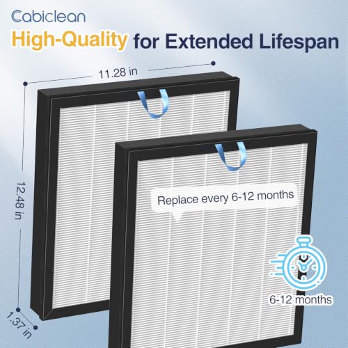 Cabiclean Vital 100S-P 2-Pack Replacement Filter for Levoit Vital 100S/100S-P White