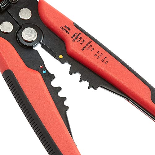 Self-Adjusting Wire Stripper and Crimping Tool for 10-24 AWG Cables