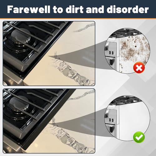 SZJHXIN Matte Black Adjustable Stainless Steel Stove Gap Covers 13.8–27.5 in (2 Pack)