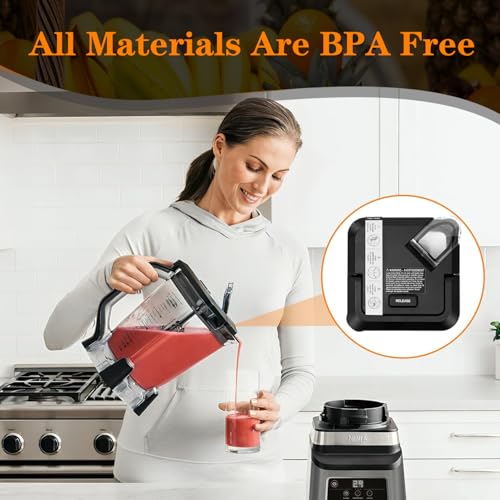 Replacement Locking Lid for Ninja 72 OZ Blenders - Model BL610/BL671 – BPA Free, Dishwasher Safe