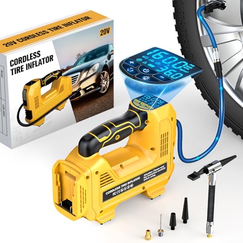 160PSI Cordless Tire Inflator with Digital Pressure Gauge for Dewalt 20V Batteries