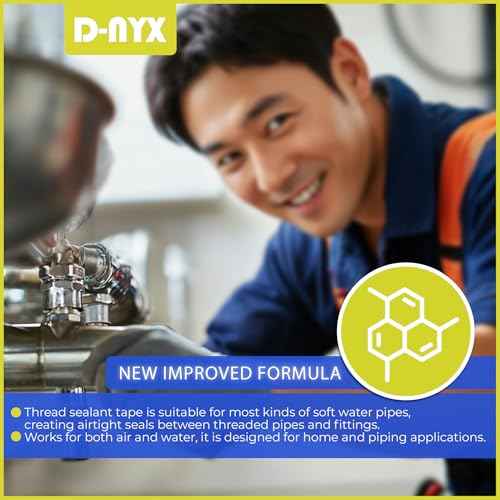 Teflon Tape 1 Roll 1/2 Inch(W) X 520 Inches(L),Water Pipe Sealing Tape,Plumbing Tape,Plumbers Tap,PTFE Tapes,Sealing TPE,Sealant Tape,Thread Seal TPE for Shower Head,Plumbers Accessories