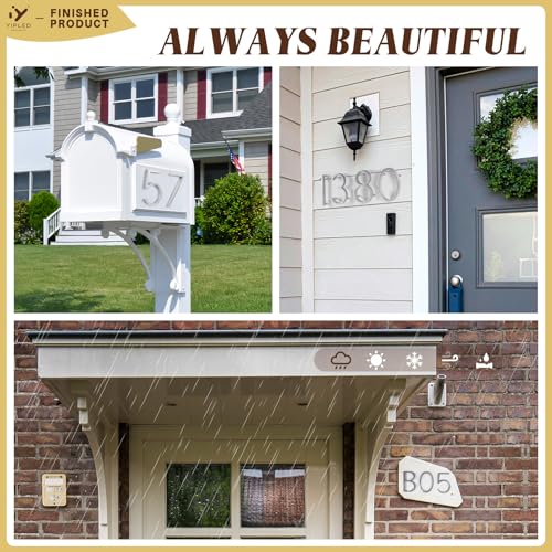 YIPLED 5 Inch Silver Metal House Number 9 - Modern Weather-Resistant Address Sign